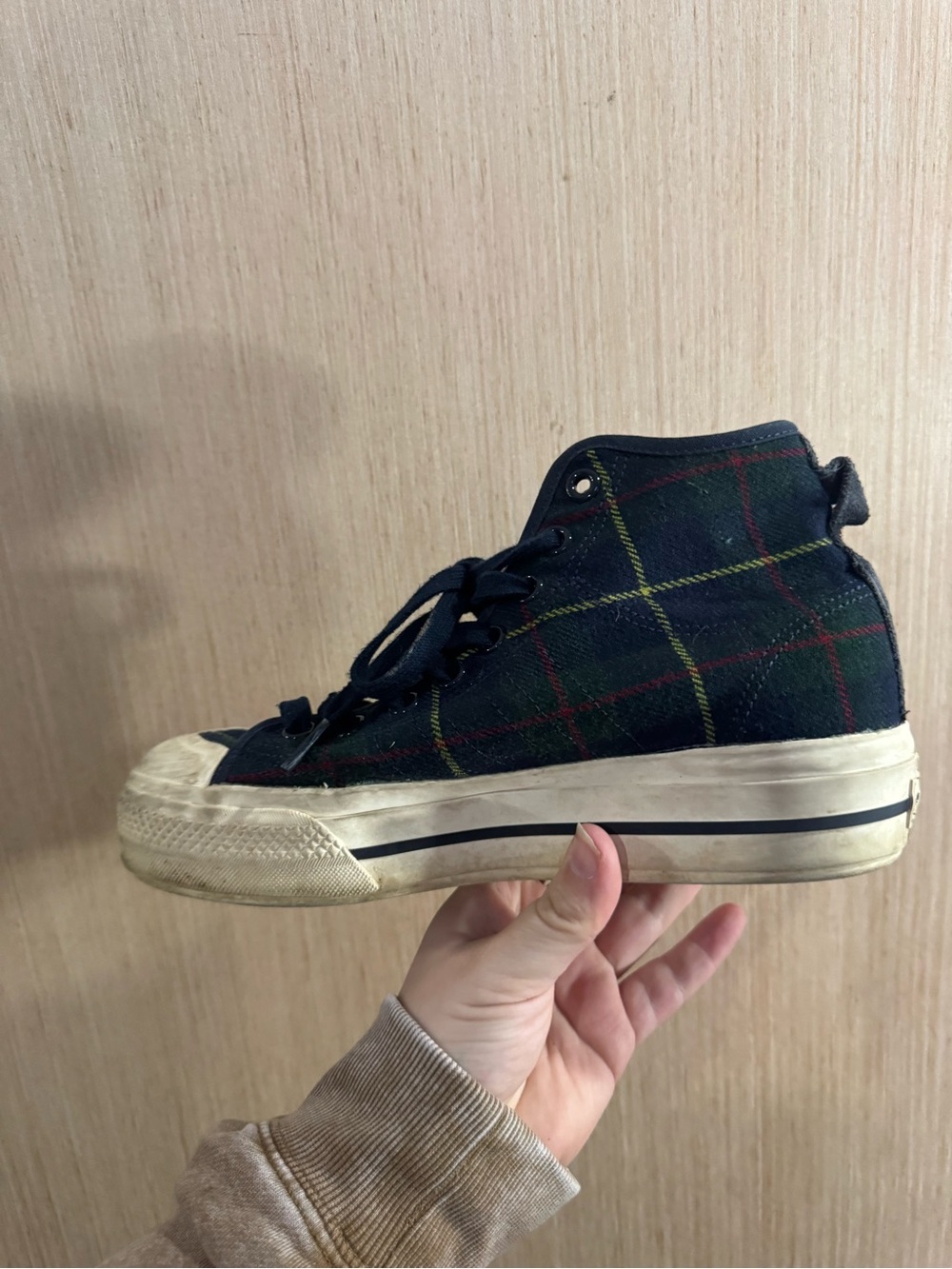 Adidas Nizza RF Platform Mid Plaid Platform Shoes H02707 Women's Size 8.5 - Picture 3 of 9